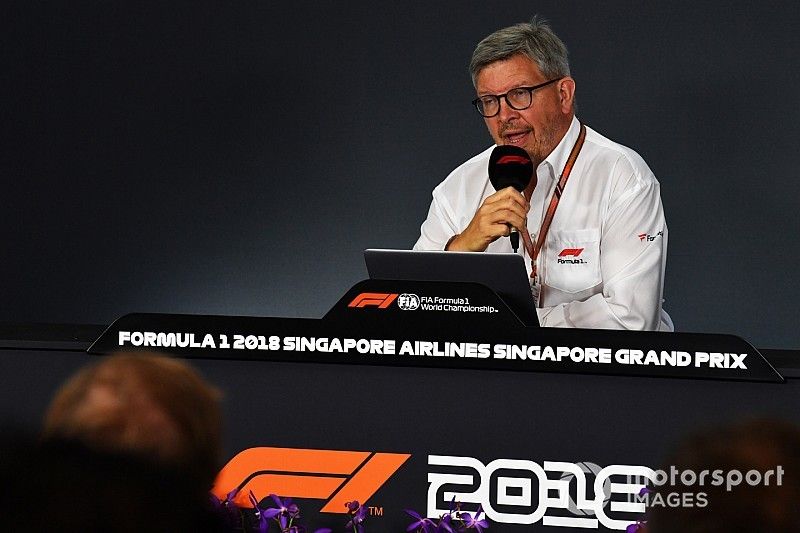 Ross Brawn, Formula One Managing Director of Motorsports in a Press Conference 