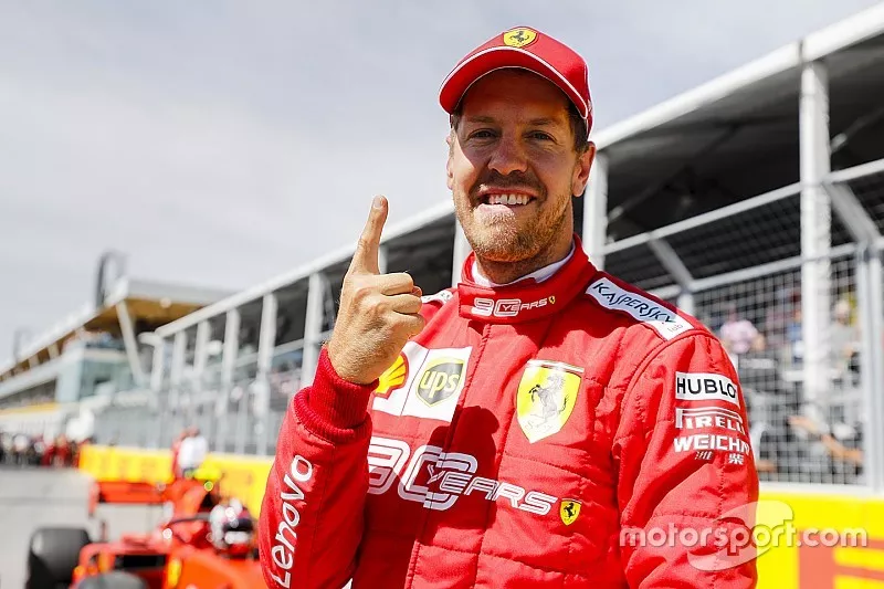 Il poleman Sebastian Vettel, Ferrari