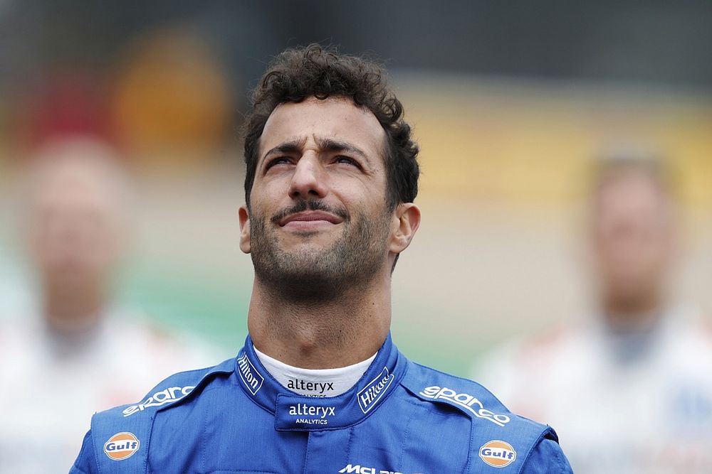 Daniel Ricciardo, McLaren, antes de la presentación del coche de Fórmula 1 de 2022