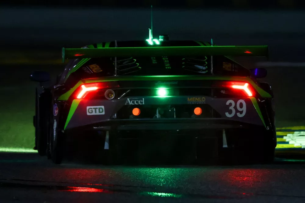 #39 CarBahn with Peregrine Racing Lamborghini Huracan GT3: Robert Megennis, Corey Lewis, Sandy Mitchell, Jeff Westphal