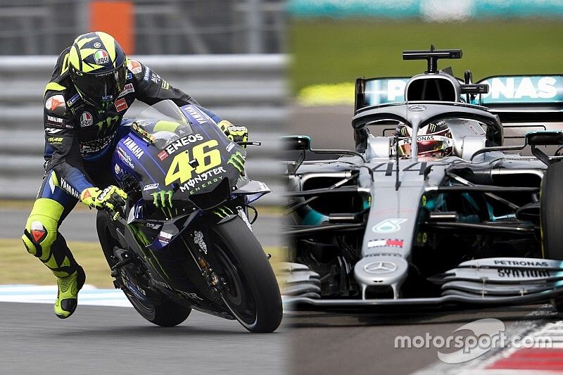 Valentino Rossi y Lewis Hamilton intercambiar&aacute;n sus m&aacute;quinas