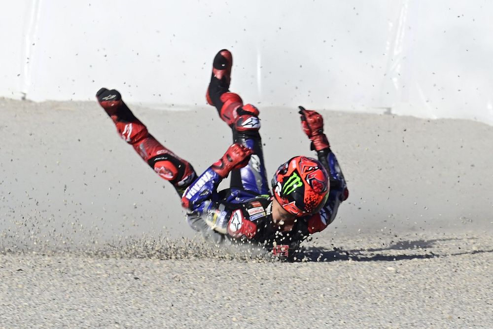 Fabio Quartararo, ca&iacute;da de Yamaha Factory Racing