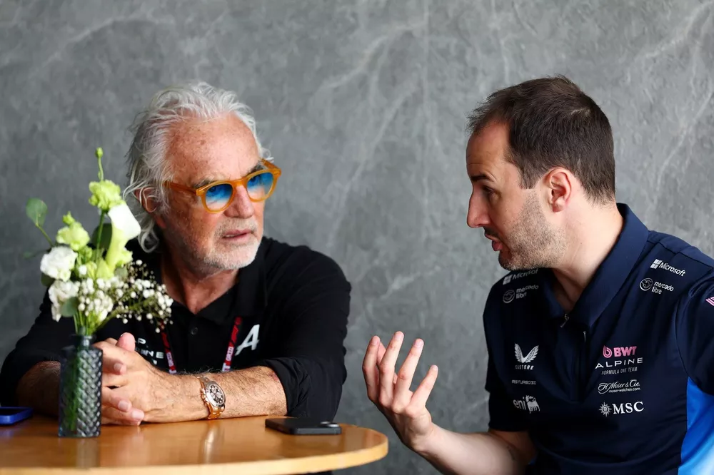 Oliver Oakes, Alpine, Flavio Briatore, Executive Advisor of Alpine F1