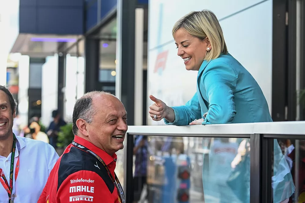 Frederic Vasseur, Team Principal and General Manager, Scuderia Ferrari, Susie Wolff 