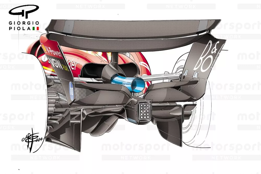 Diffuseur de la Ferrari SF-24 au GP d'Espagne