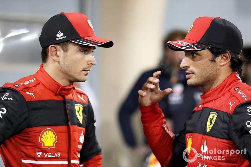 Pole man Charles Leclerc, Ferrari, Carlos Sainz Jr., Ferrari