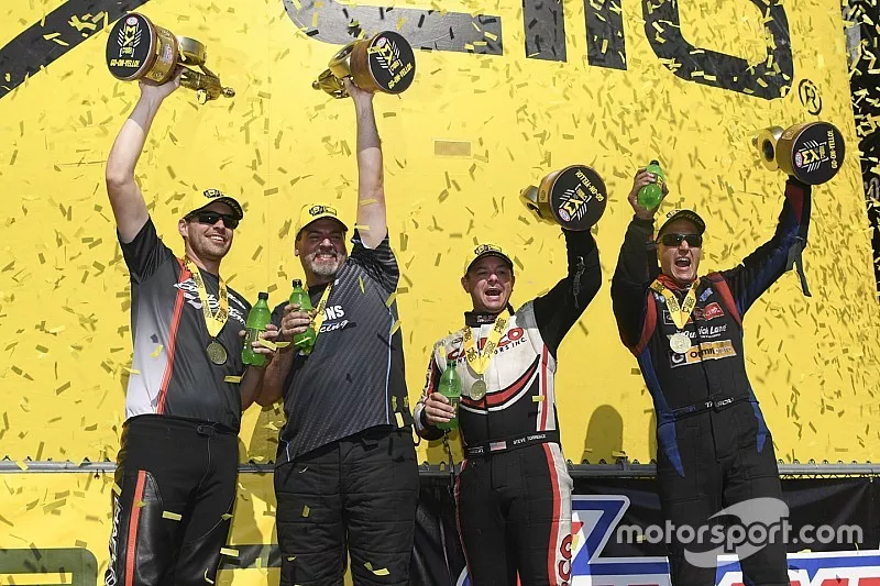 Winners Andrew Hines, Chris McGaha, Steve Torrence and Bob Tasca