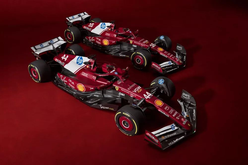 S-F1 2025 1/20スケール ホビーフォーラム フェラーリSF-25 フェラーリ、2025年マシンのカラーリングを発表。新車SF-25のフロント