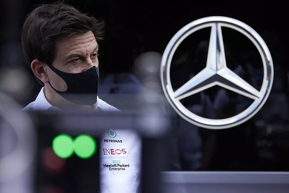 Toto Wolff, Team Principal and CEO, Mercedes AMG, is interviewed