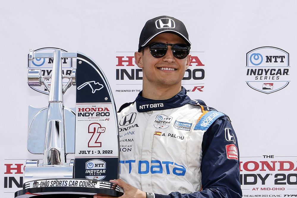Alex Palou, Chip Ganassi Racing Honda, podio