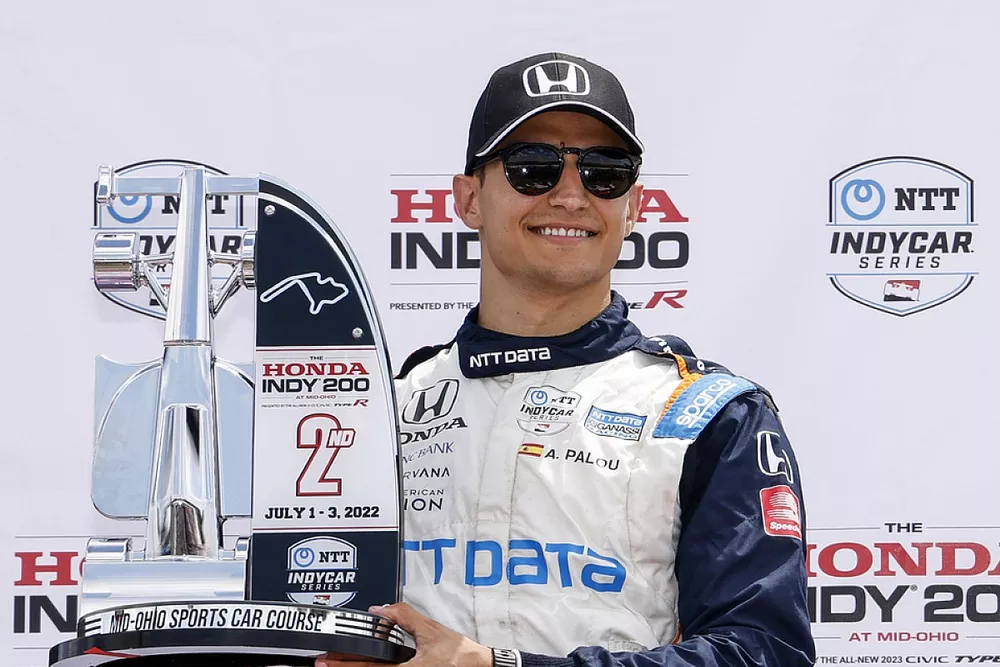 Alex Palou, Chip Ganassi Racing Honda, podium