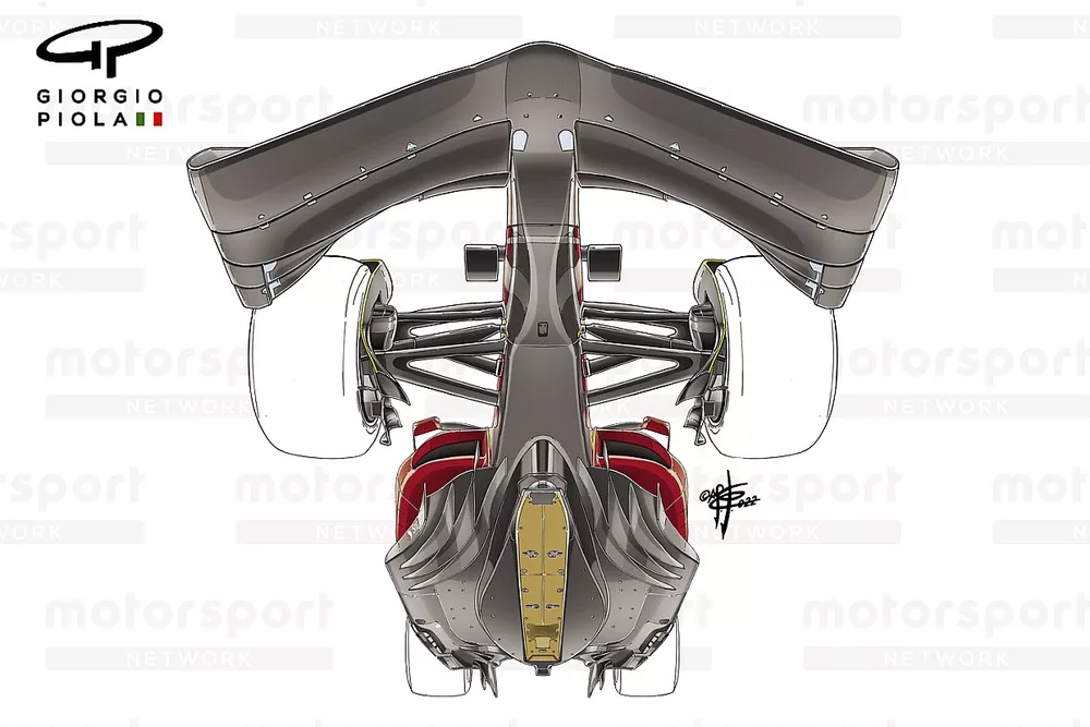 Ferrari F1-75, vista dal basso