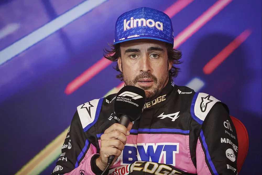 Fernando Alonso, Alpine F1 Team, en la rueda de prensa posterior a la clasificaci&oacute;n