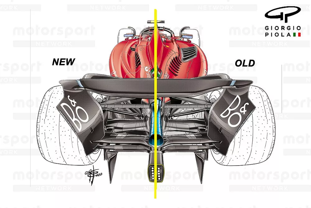Ferrari SF-23 vergelijking Spaanse GP