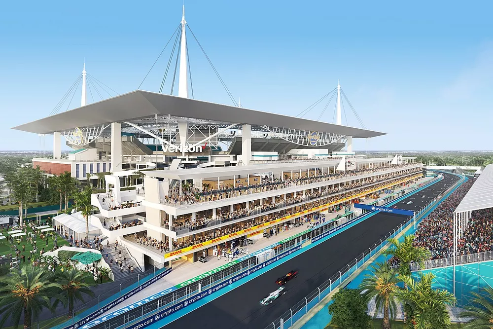 Rendering del nuevo Paddock Club del GP de Miami de F1