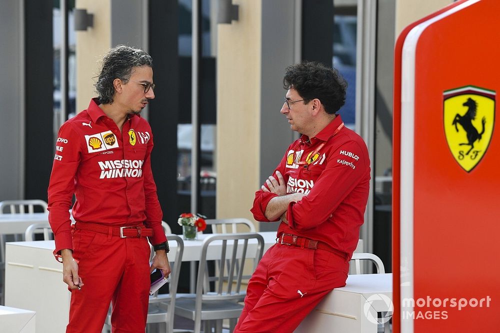 Laurent Mekies, Sporting Director, Ferrari, and Mattia Binotto, Team Principal Ferrari
