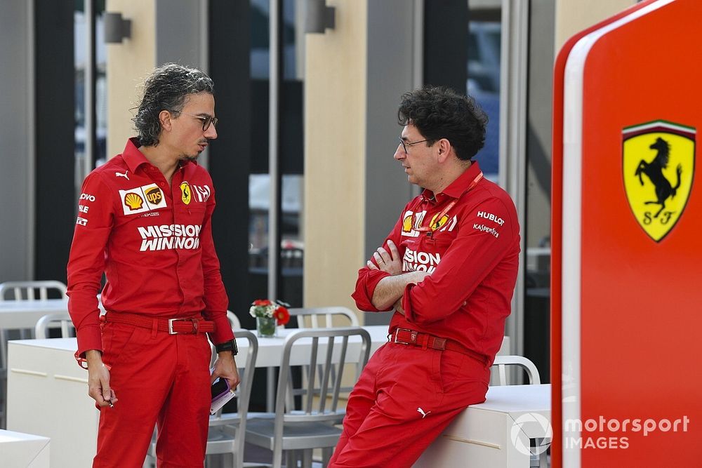 Laurent Mekies, directeur sportif de Ferrari, et Mattia Binotto, Team Principal Ferrari 