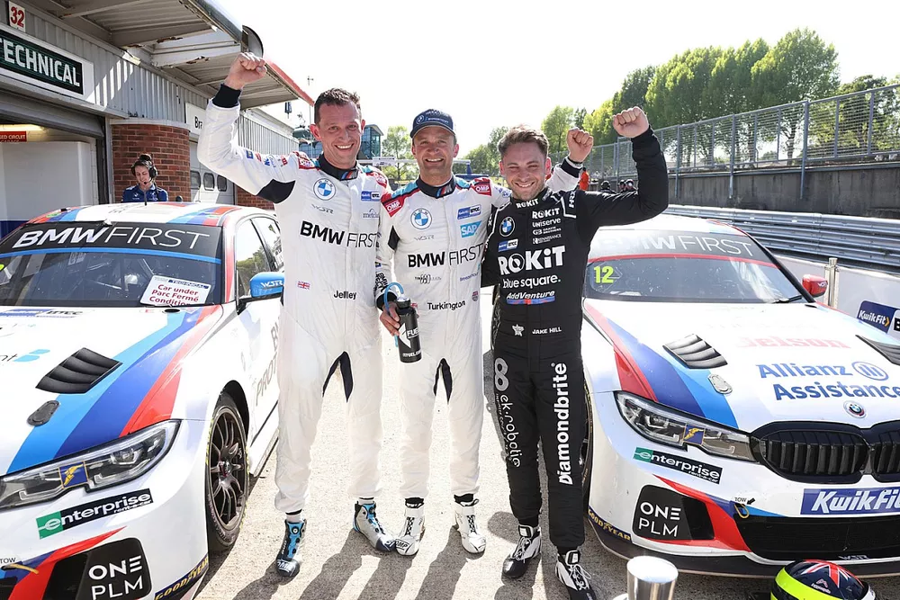 Stephen Jelly, Colin Turkington and Jake Hill, West Surrey Racing