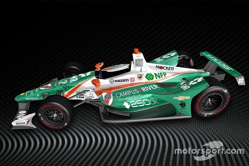 Decoraci&oacute;n del #32 de Juncos Racing, de Kaiser, con el logo de River Plate