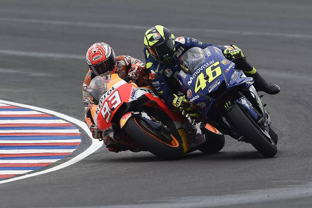 Accidente de Marc Márquez, Repsol Honda Team y Valentino Rossi, Yamaha Factory Racing