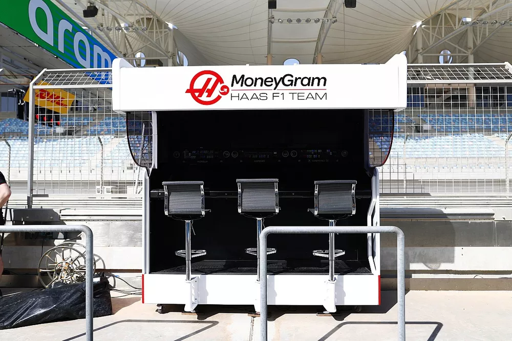Haas F1 Team pit wall gantry