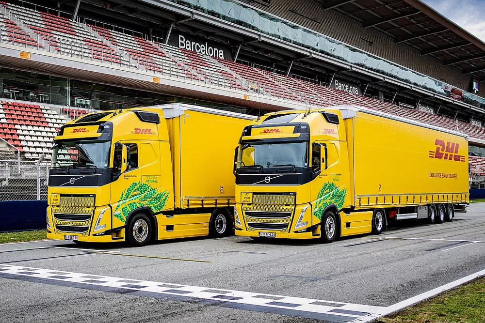 DHL biofueled trucks 2023