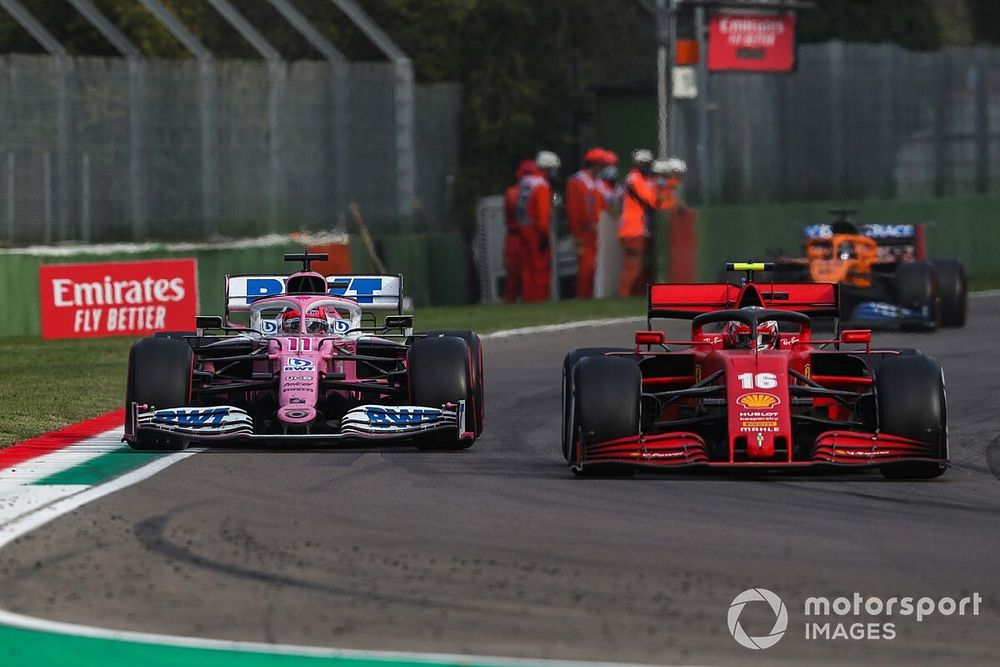 Charles Leclerc, Ferrari SF1000, Sergio Perez, Racing Point RP20