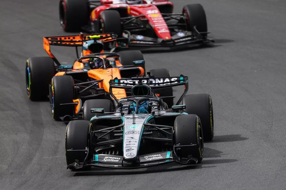 Charles Leclerc, Ferrari, Lando Norris, McLaren, George Russell, Mercedes