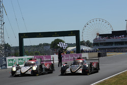 Checkered flag for #37 DC Racing Oreca 07 Gibson: David Cheng, Alex Brundle, Tristan Gommendy and #38 Jackie Chan DC Racing ORECA 07-Gibson: Ho-Pin Tung, Thomas Laurent, Oliver Jarvis