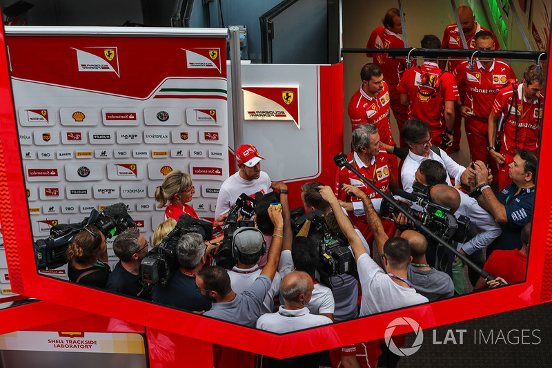 Sebastian Vettel, Ferrari talks to the media