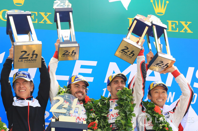 24 Horas de Le Mans 2018 (el WEC no acaba hasta 2019): Sébastien Buemi, Kazuki Nakajima, Fernando Alonso