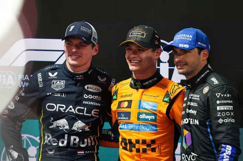 Lando Norris, McLaren, Max Verstappen, Red Bull Racing, Carlos Sainz, Williams
