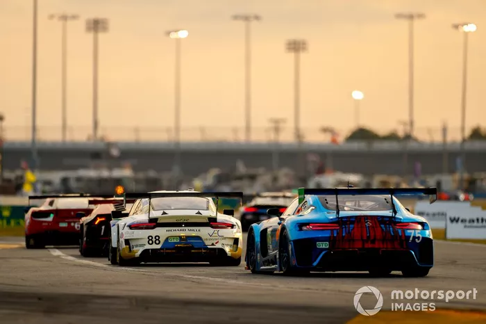 #88 Team Hardpoint EBM Porsche 911 GT3R, GTD: Earl Bamber, Rob Ferriol, Katherine Legge, Christina Nielsen, #75: Sun Energy 1 Mercedes-AMG GT3, GTD: Kenny Habul, Mikael Grenier, Raffaele Marciello, Luca Stolz