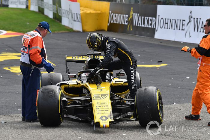 Nico Hulkenberg, Renault Sport F1 Team R.S. 18 tras el accidente