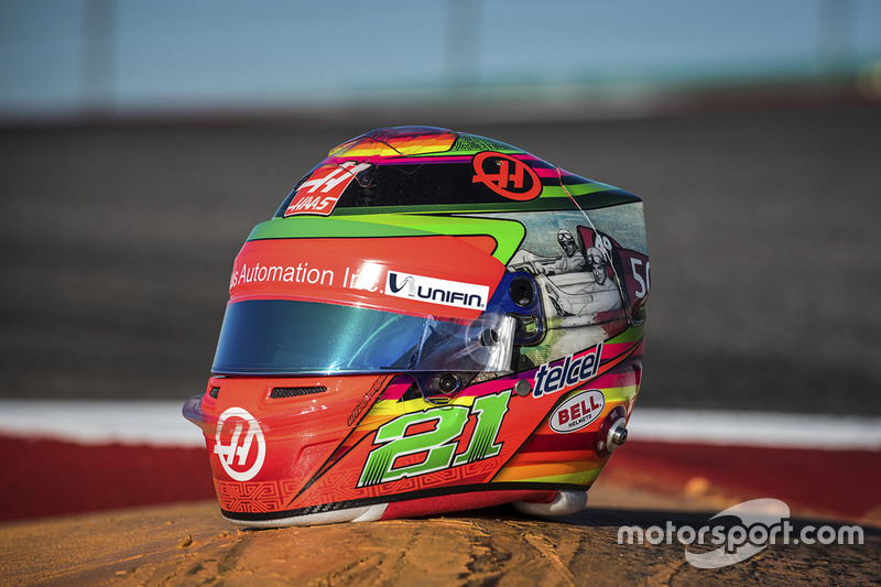 El casco edición especial que utilizará Esteban Gutiérrez, Haas F1 Team para el GP de México