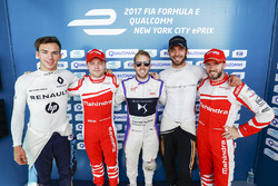Pierre Gasly, Renault e.Dams, Felix Rosenqvist, Mahindra Racing, Sam Bird, DS Virgin Racing, Jean-Er