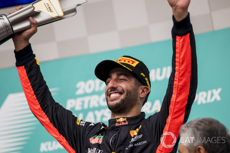 third place Daniel Ricciardo, Red Bull Racing on the podium