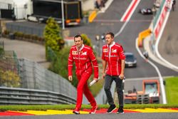 Sebastian Vettel, Ferrari walks the track, Riccardo Adami, Ferrari Race Engineer