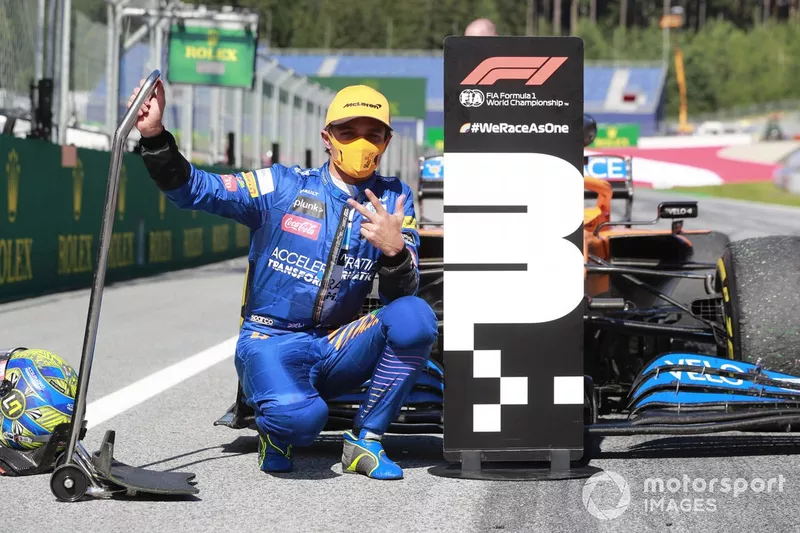Lando Norris, McLaren, celebra