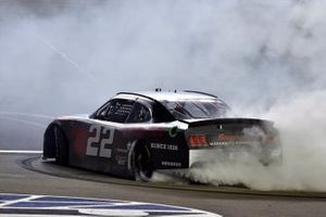 Austin Cindric, Team Penske, Ford Mustang Snap-On celebrates his sweep of the Kentucky races