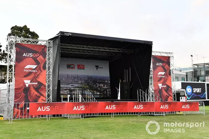 Empty stage in the fans area