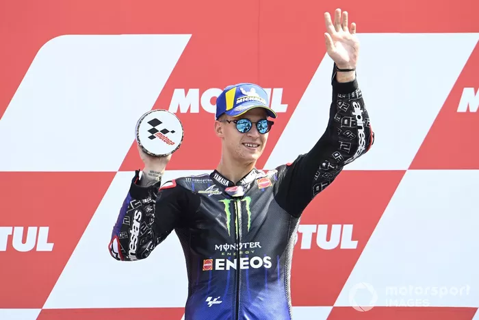 Podio: il vincitore della gara Fabio Quartararo, Yamaha Factory Racing