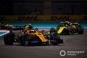 Lando Norris, McLaren MCL34, Nico Hulkenberg, Renault F1 Team R.S. 19