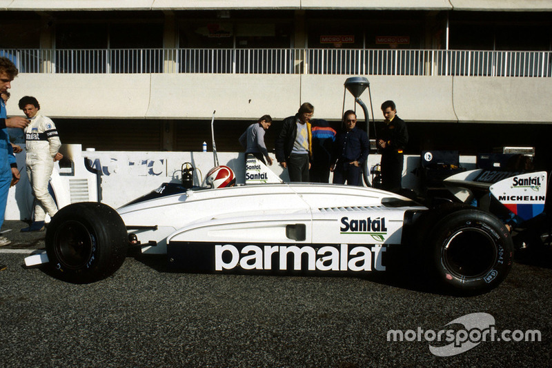 Nelson Piquet , Brabham BMW BT51, as teammate Riccardo Patrese, looks on