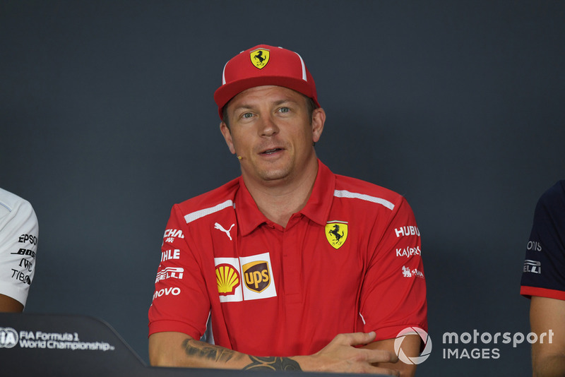 Kimi Raikkonen, Ferrari, nella conferenza stampa