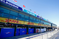 Scuderia Toro Rosso and Haas F1 Team garages