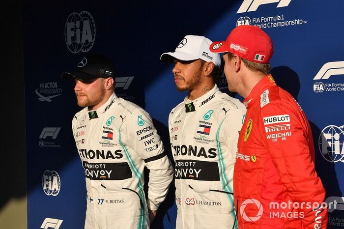 Valtteri Bottas, Mercedes AMG F1, Lewis Hamilton, Mercedes AMG F1 y Sebastian Vettel, Ferrari