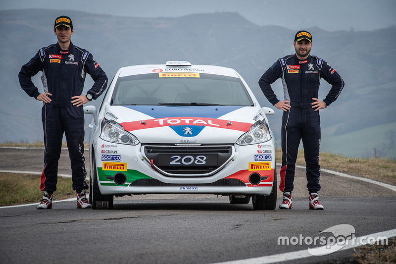 Nicolò Gonella e Tommaso Ciuffi con la Peugeot 208 R2B, Peugeot Sport Italia