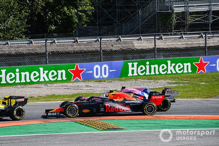 Max Verstappen, Red Bull Racing RB16, Sergio Pérez, Racing Point RP20