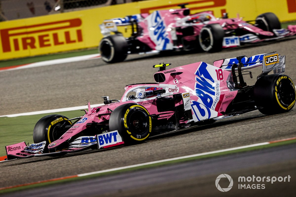 Lance Stroll, Racing Point RP20, Sergio Perez, Racing Point RP20